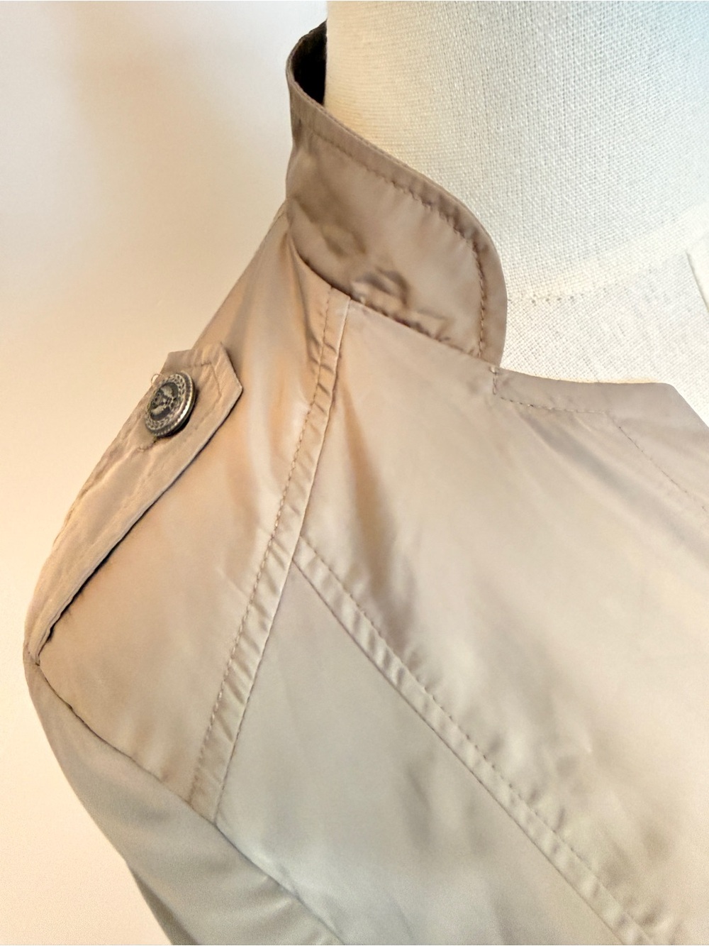 Mario Serrani Italy Utility Blazer Jacket - Khaki Grey (Size 12) - Picture 6 of 10
